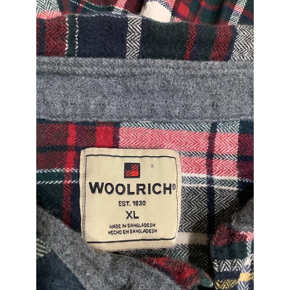 Woolrich Men's Large 100% Cotton Plaid Button-Down Shirt Grunge Rustic Outdoors - Picture 3 of 7